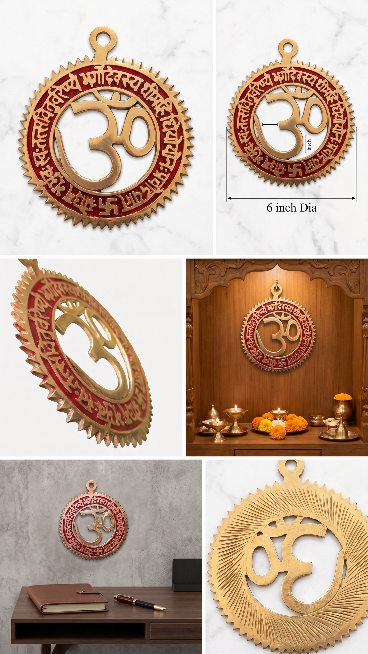 Premium Brass Om Wall Hanging For Home Entrance Door, Temple, Office, Pooja Room Decor | Positive Energy | Housewarming & Festival Gift