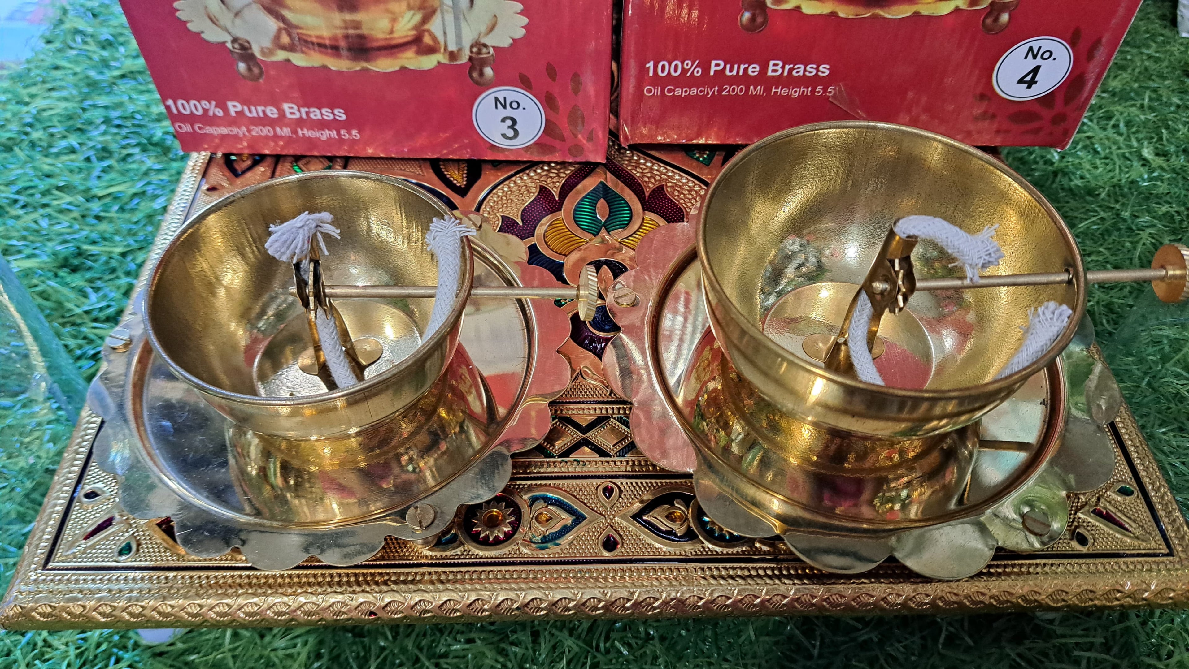 Pure Brass Akhand Deep Oil Lamp with Borosilicate Glass Cover - Premium Akhand Jyoti Diya for Mandir, Diwali Pooja, Home Decor & Gifting
