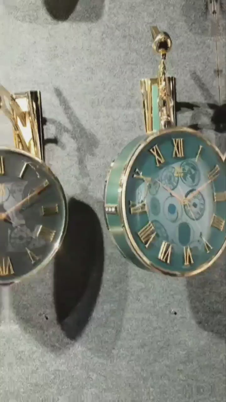 Double Sided Hanging Clock - english & roman dial |video 