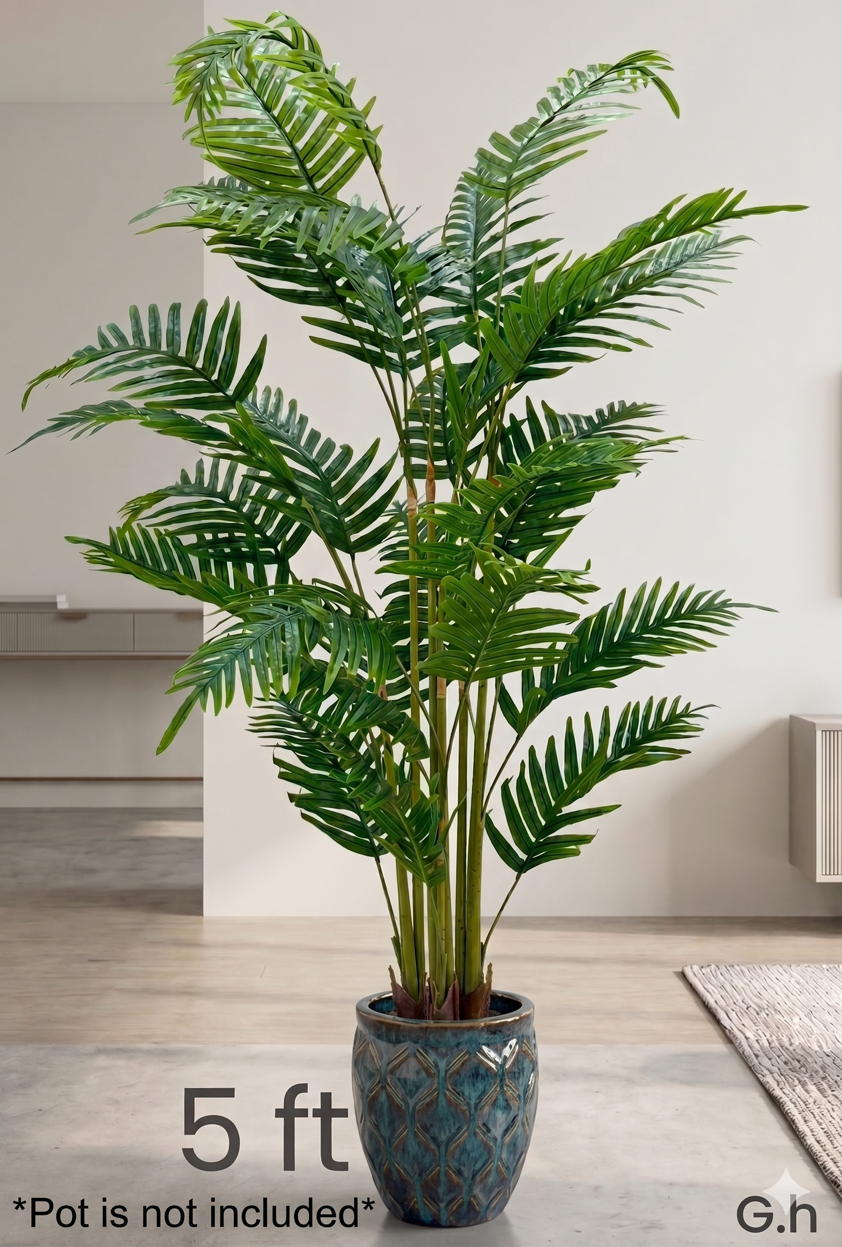 5ft Premium Artificial Areca Palm Tree for Home Decor by Devicrafts".